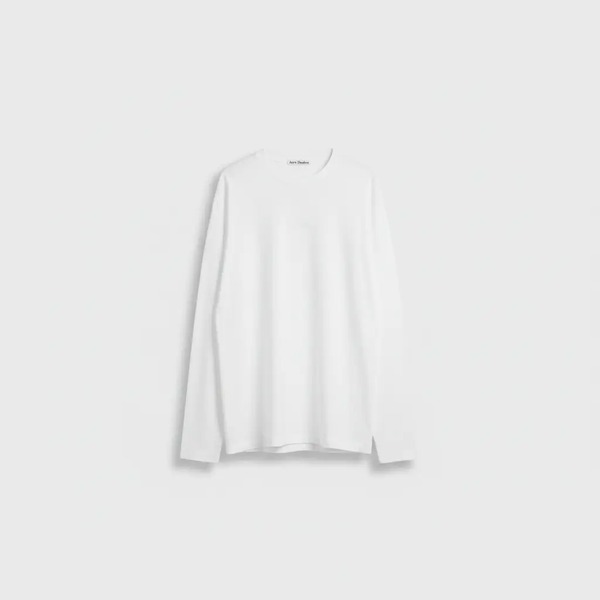 アクネ ストゥディオズ ロングスリーブ ロゴプリントTシャツ ホワイト